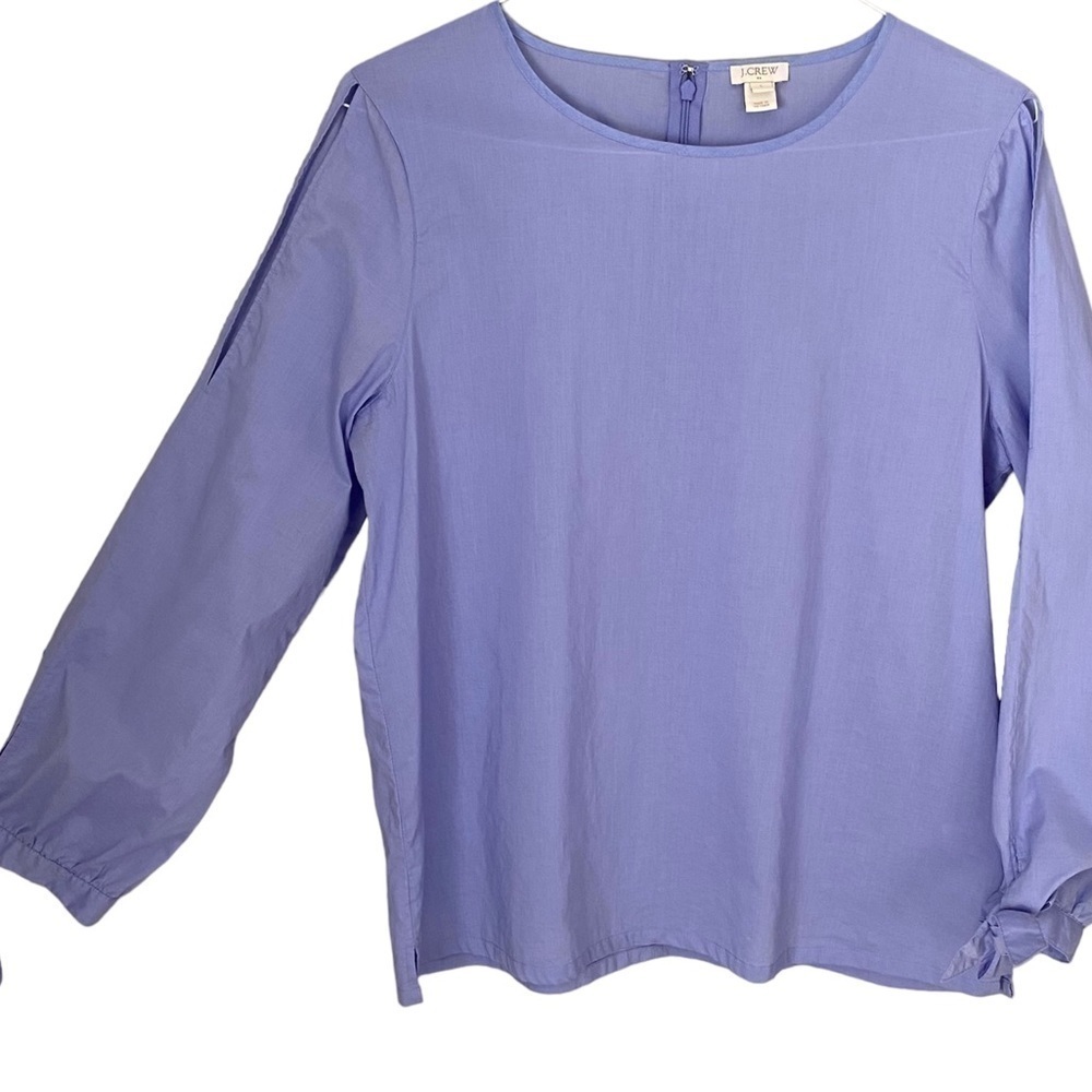 J CREW Factory Top Lightweight Cotton Cut-Out Shoulders Lavender Women Size L